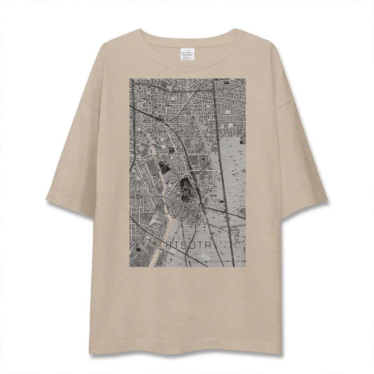 【熱田（愛知県）】地図柄ビッグシルエットTシャツ