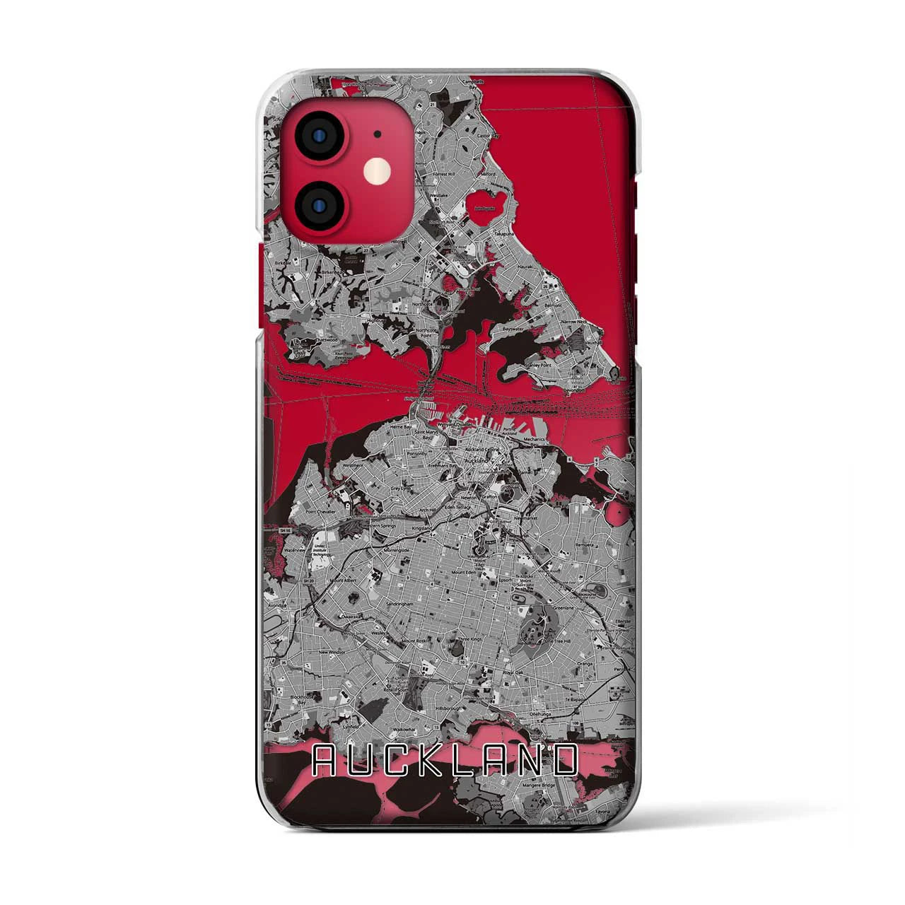 【オークランド（ニュージーランド）】地図柄iPhoneケース（クリアタイプ）