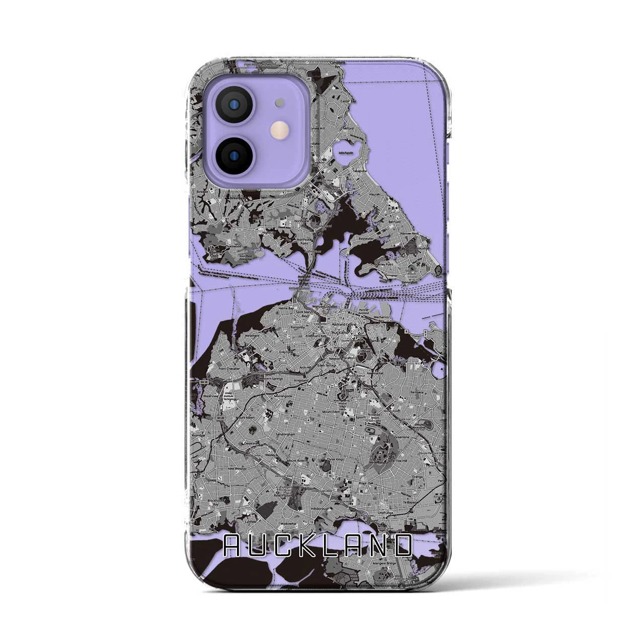 【オークランド（ニュージーランド）】地図柄iPhoneケース（クリアタイプ）