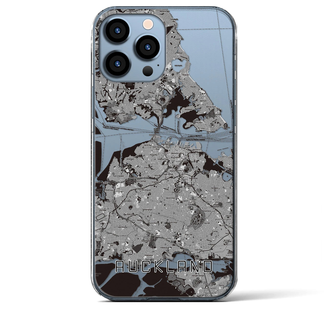 【オークランド（ニュージーランド）】地図柄iPhoneケース（クリアタイプ）
