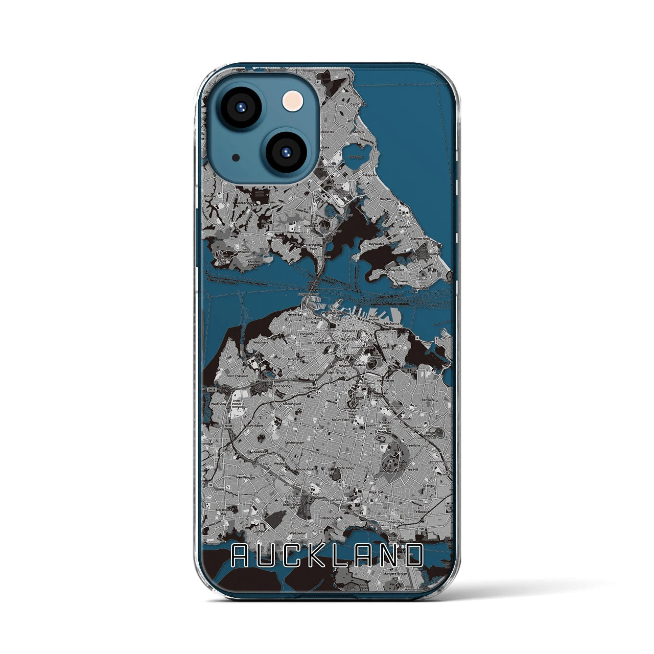 【オークランド（ニュージーランド）】地図柄iPhoneケース（クリアタイプ）