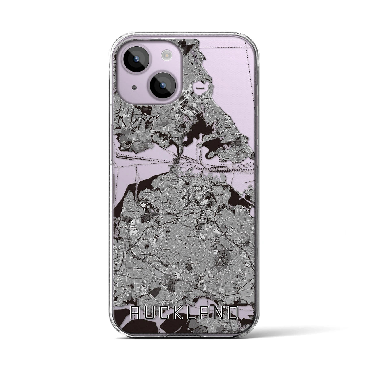【オークランド（ニュージーランド）】地図柄iPhoneケース（クリアタイプ）