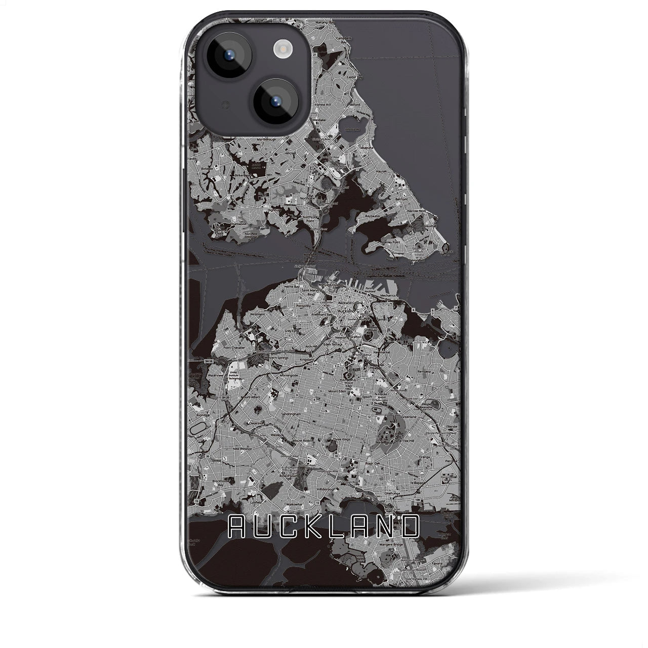 【オークランド（ニュージーランド）】地図柄iPhoneケース（クリアタイプ）
