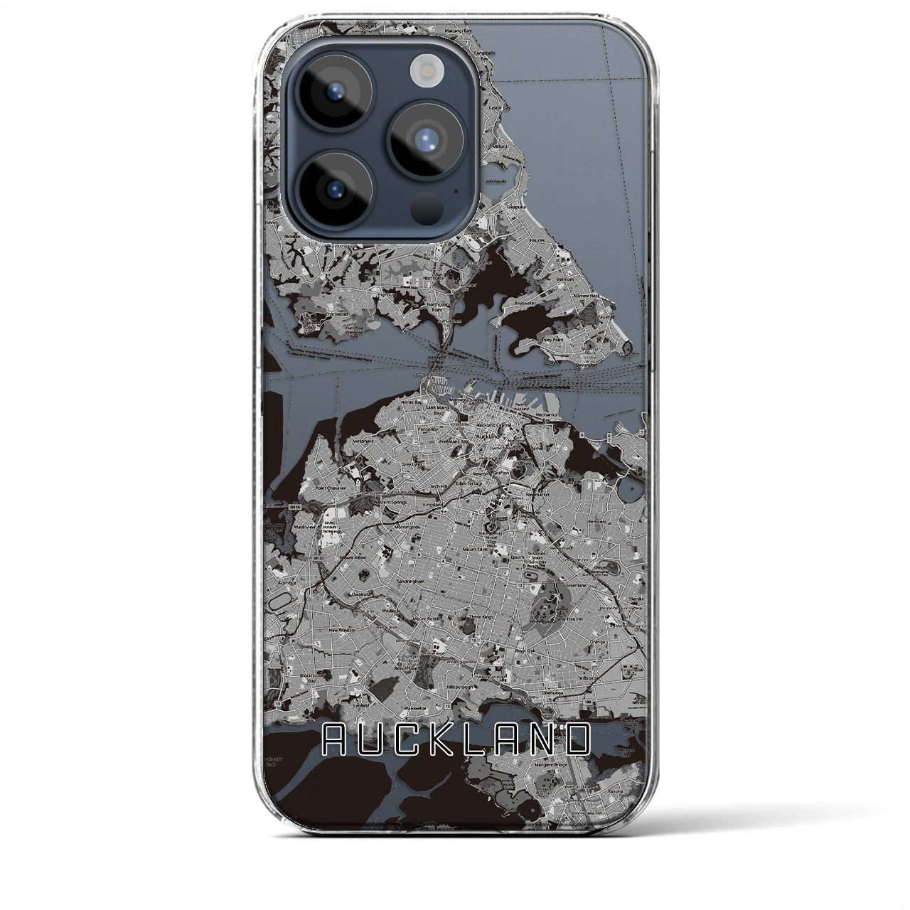 【オークランド（ニュージーランド）】地図柄iPhoneケース（クリアタイプ）