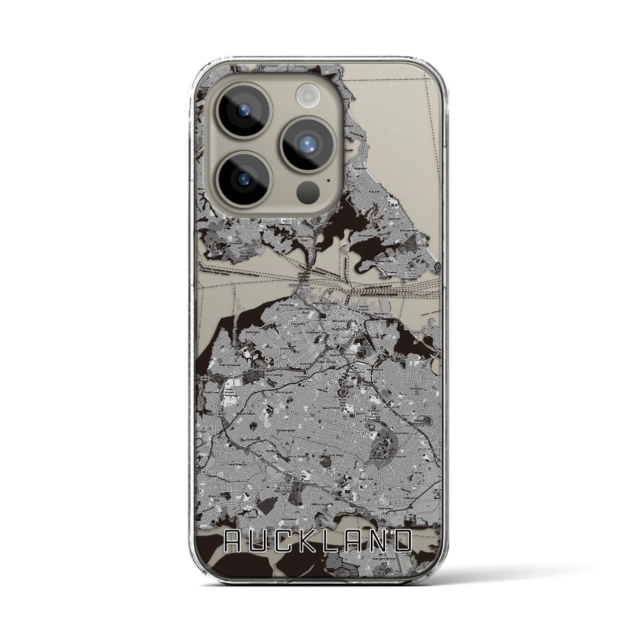 【オークランド（ニュージーランド）】地図柄iPhoneケース（クリアタイプ）