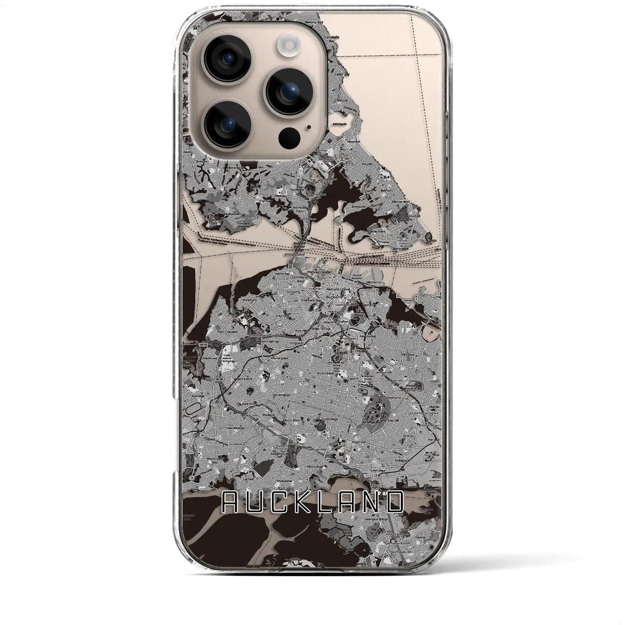 【オークランド（ニュージーランド）】地図柄iPhoneケース（クリアタイプ）