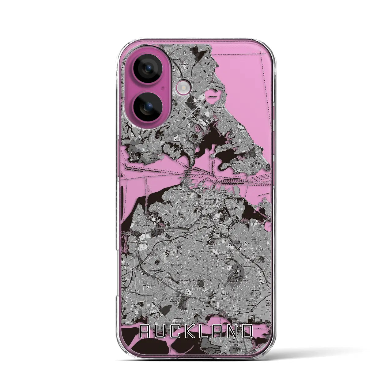 【オークランド（ニュージーランド）】地図柄iPhoneケース（クリアタイプ）
