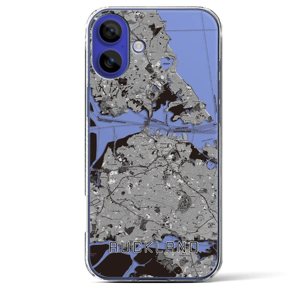 【オークランド（ニュージーランド）】地図柄iPhoneケース（クリアタイプ）