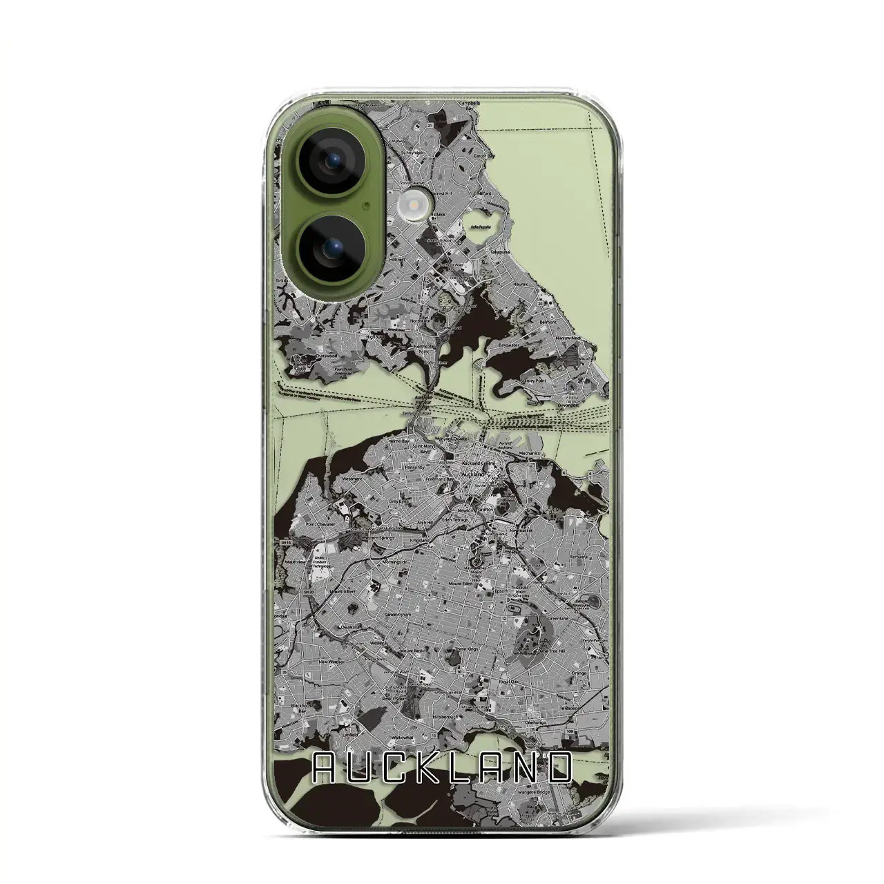 【オークランド（ニュージーランド）】地図柄iPhoneケース（クリアタイプ）