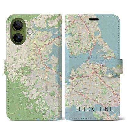 【オークランド（ニュージーランド）】地図柄iPhoneケース（手帳タイプ）