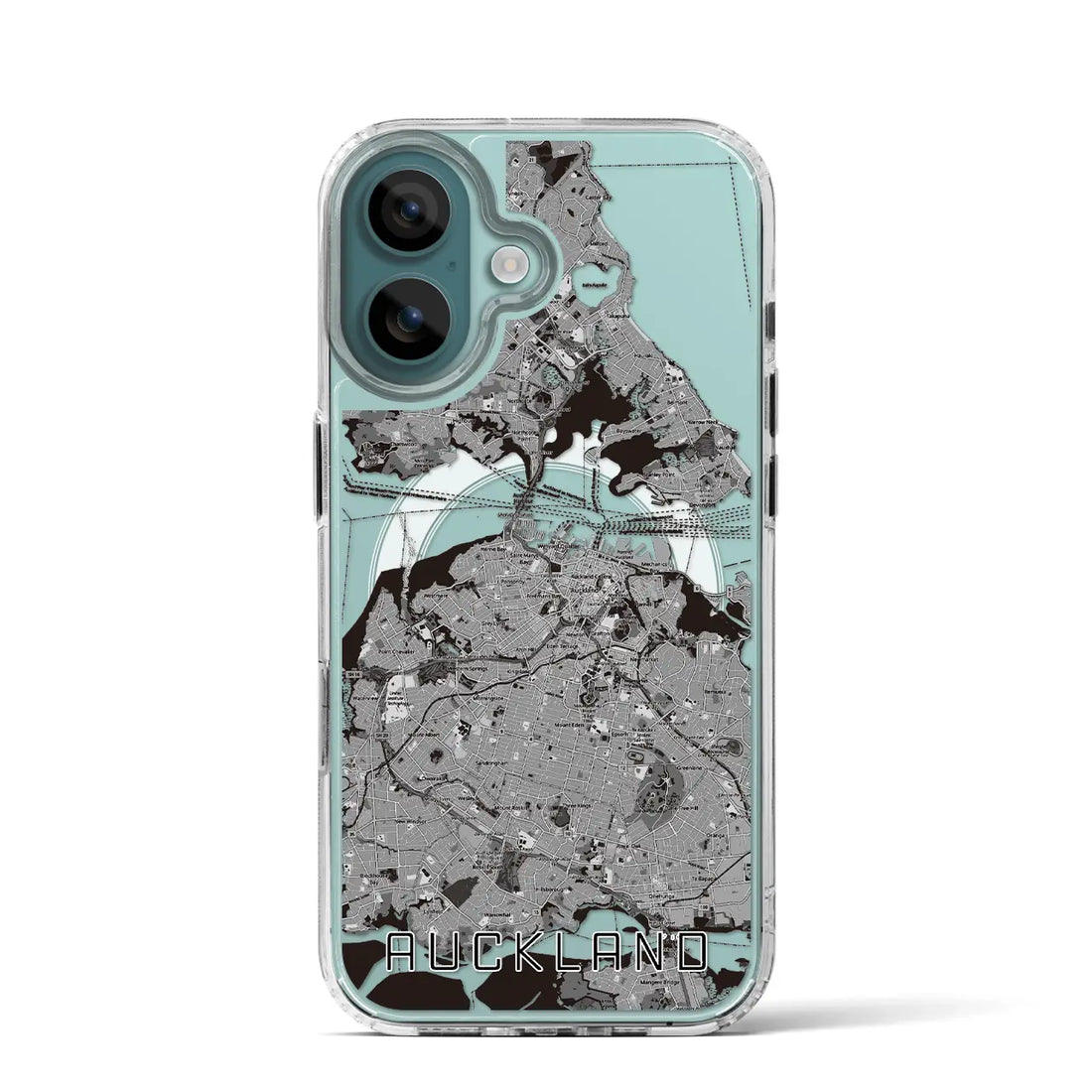【オークランド（ニュージーランド）】地図柄iPhoneケース（MagSafeタイプ）モノトーン・iPhone 16 Pro 用