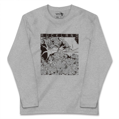 【オークランド（ニュージーランド）】地図柄ロングスリーブTシャツ