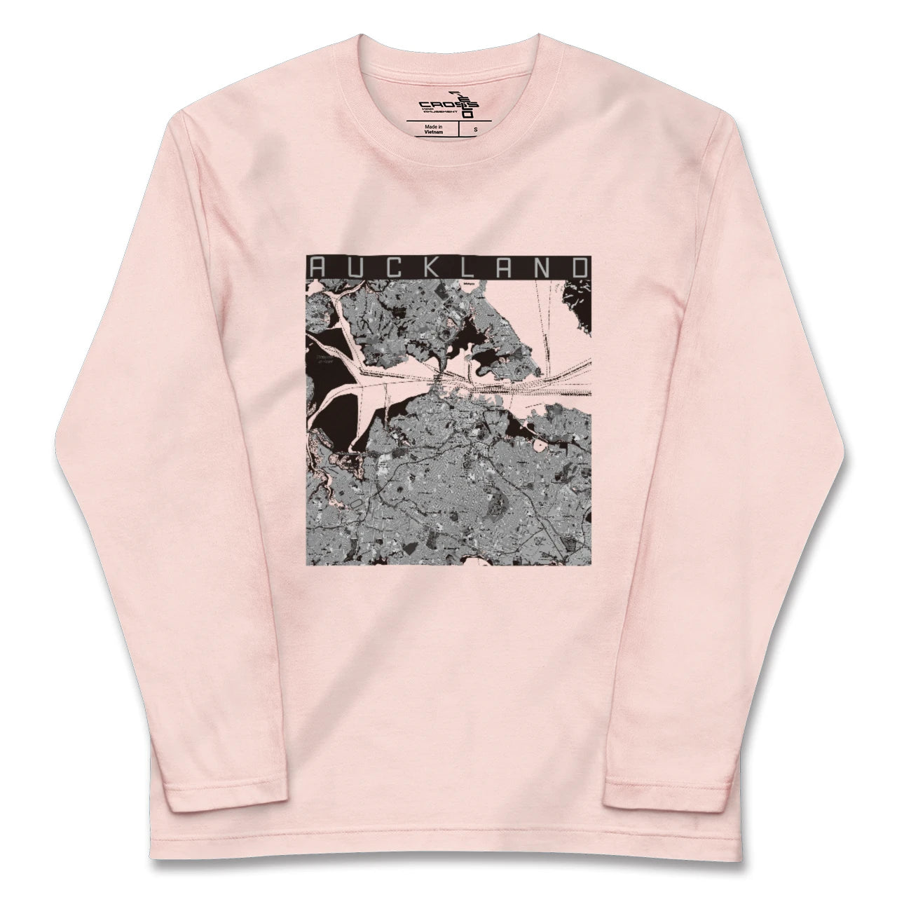 【オークランド（ニュージーランド）】地図柄ロングスリーブTシャツ
