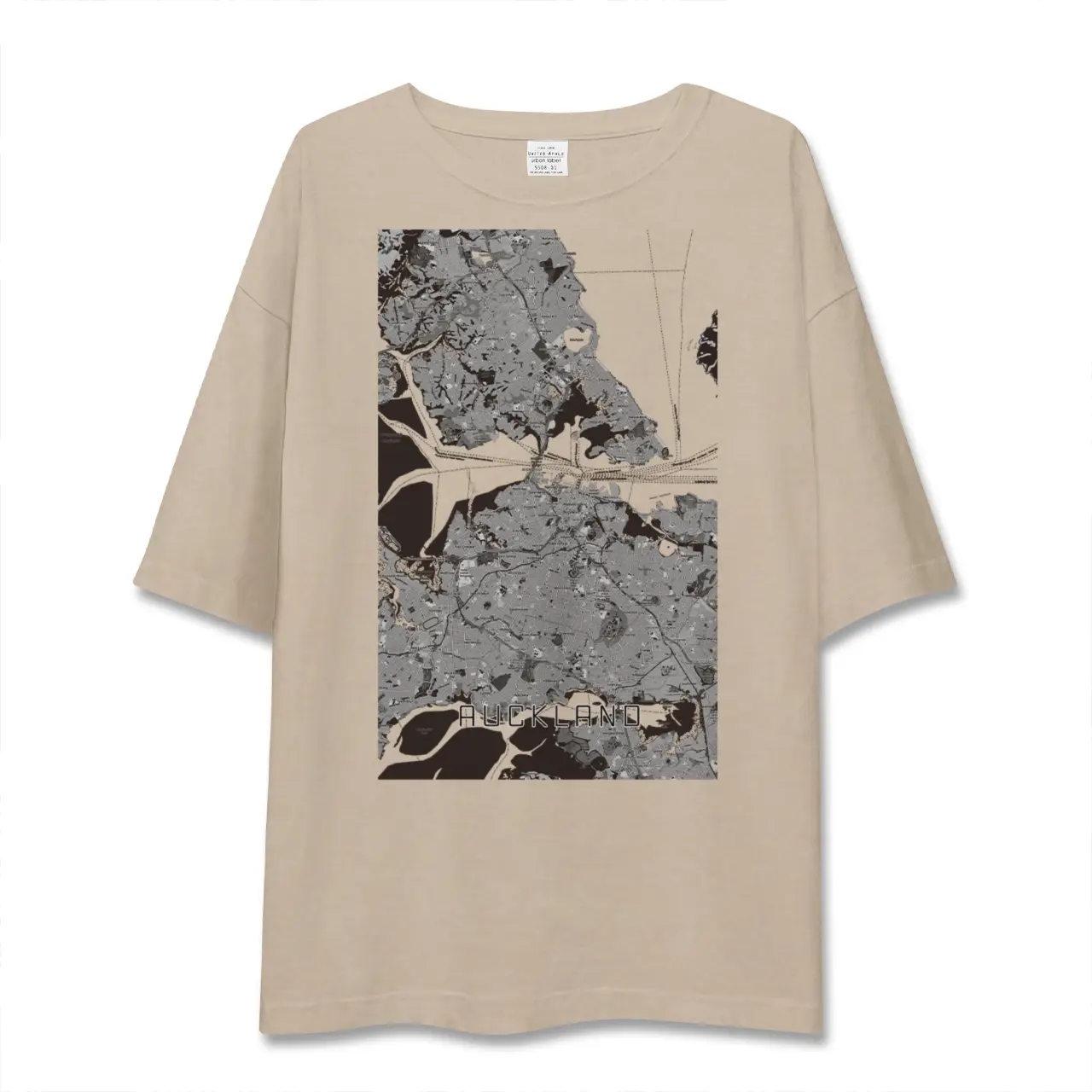 【オークランド（ニュージーランド）】地図柄ビッグシルエットTシャツ
