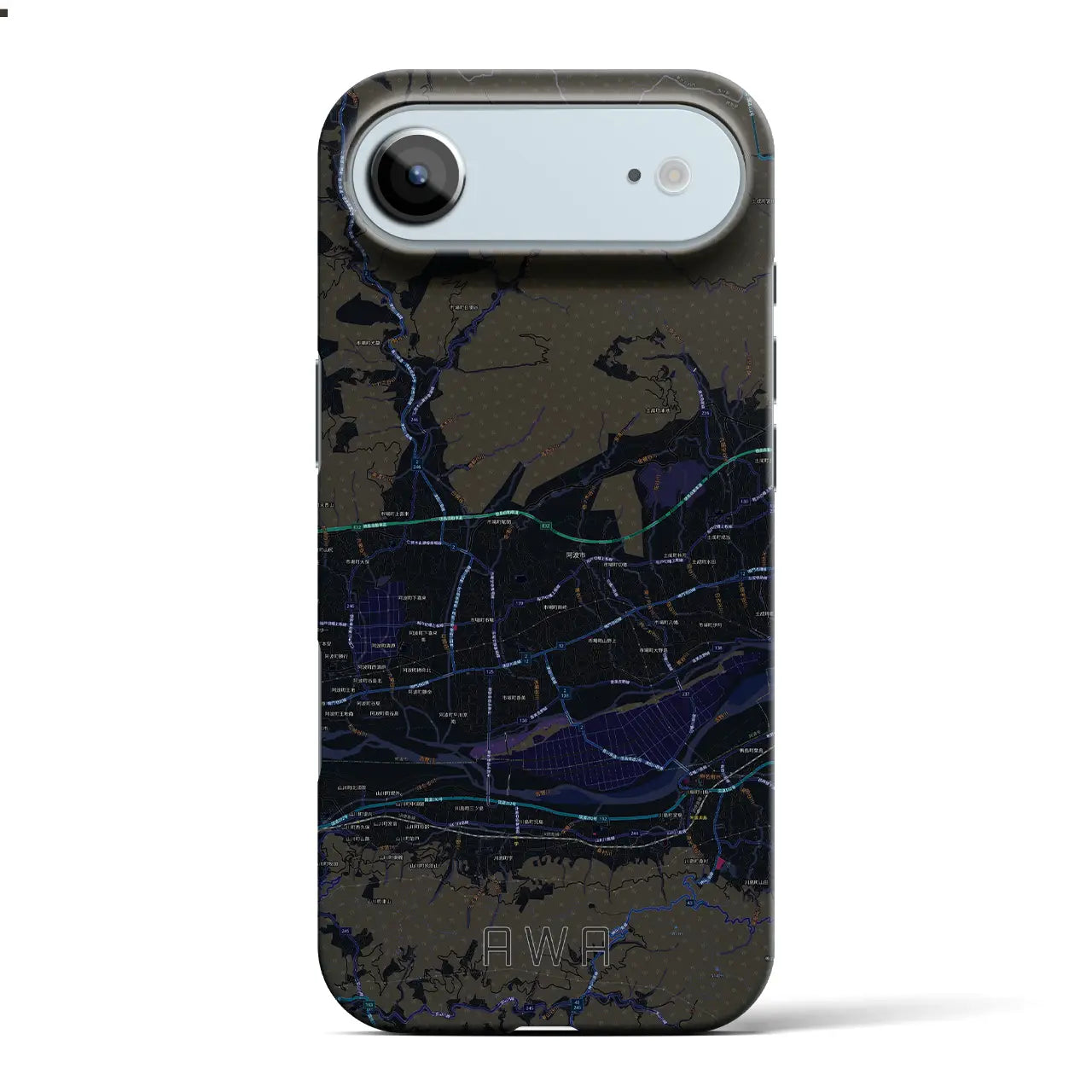 【阿波（徳島県）】地図柄iPhoneケース（バックカバータイプ）