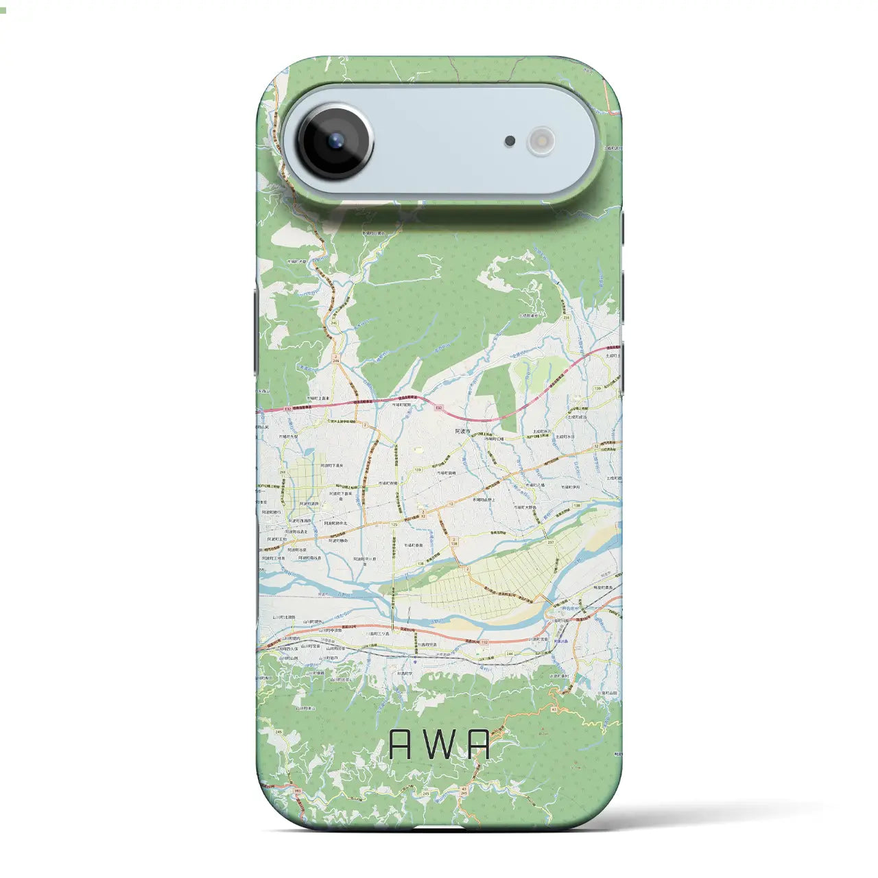 【阿波（徳島県）】地図柄iPhoneケース（バックカバータイプ）