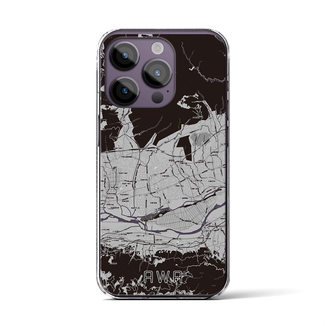 【阿波（徳島県）】地図柄iPhoneケース（クリアタイプ）