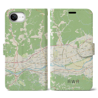 【阿波（徳島県）】地図柄iPhoneケース（手帳タイプ）