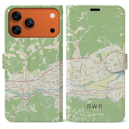 【阿波（徳島県）】地図柄iPhoneケース（手帳タイプ）