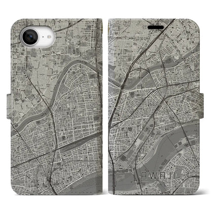 【淡路（大阪府）】地図柄iPhoneケース（手帳タイプ）