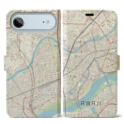 【淡路（大阪府）】地図柄iPhoneケース（手帳タイプ）