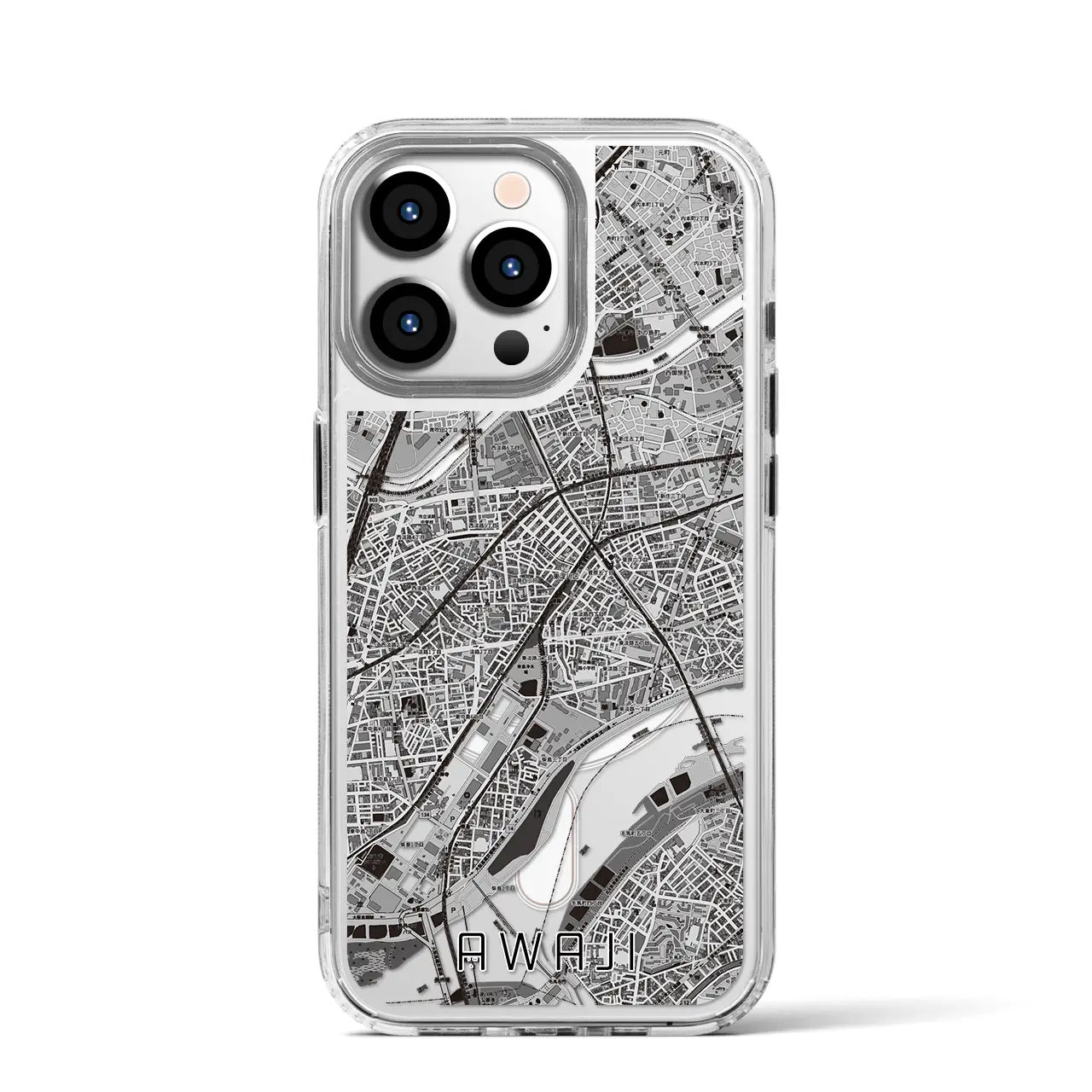 【淡路（大阪府）】地図柄iPhoneケース（MagSafeタイプ）