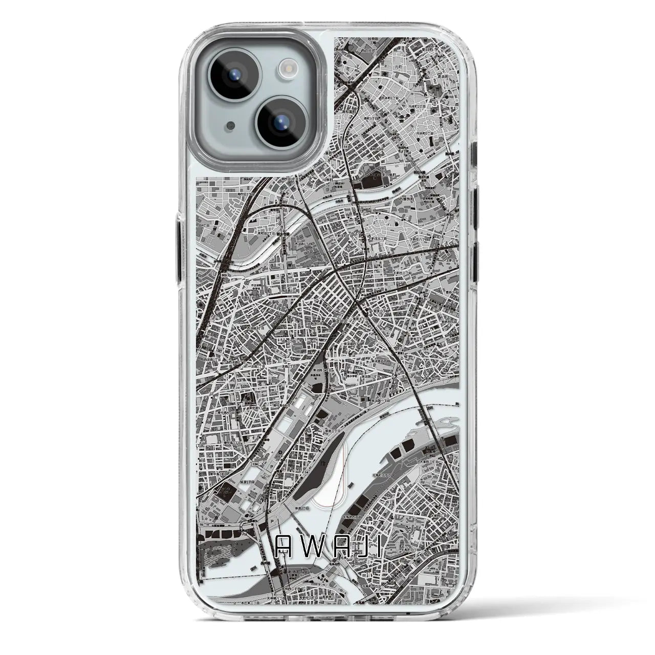 【淡路（大阪府）】地図柄iPhoneケース（MagSafeタイプ）