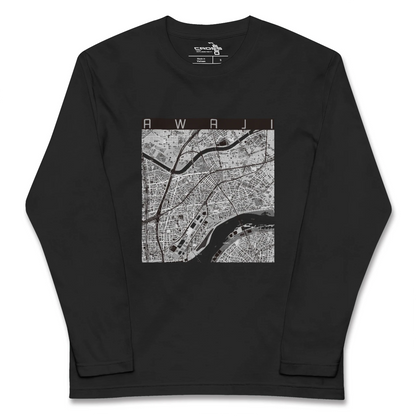 【淡路（大阪府）（大阪府）】地図柄ロングスリーブTシャツ