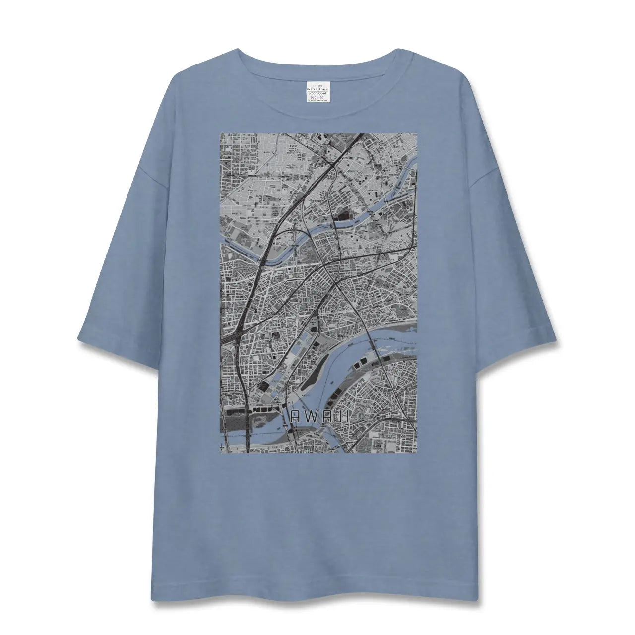 【淡路（大阪府）（大阪府）】地図柄ビッグシルエットTシャツ