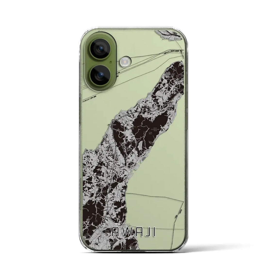 【淡路（兵庫県）】地図柄iPhoneケース（クリアタイプ）モノトーン・iPhone 17 Pro Max 用
