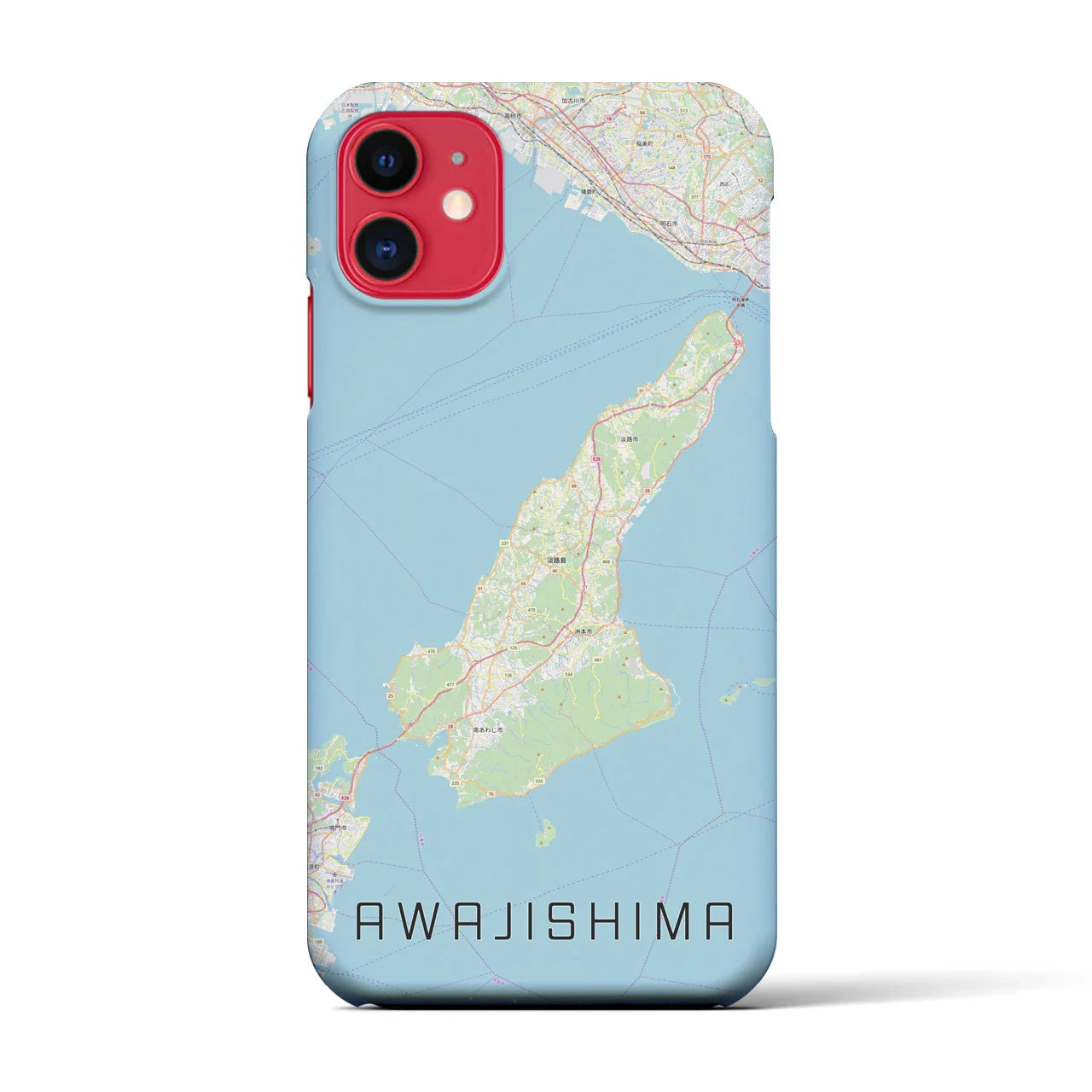 【淡路島2（兵庫県）】地図柄iPhoneケース（バックカバータイプ）