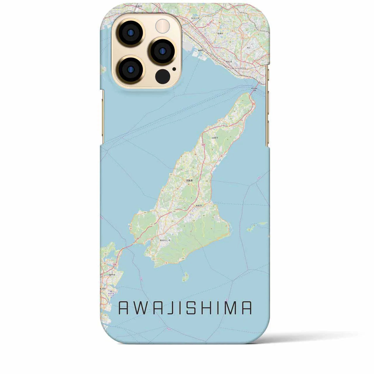 【淡路島2（兵庫県）】地図柄iPhoneケース（バックカバータイプ）