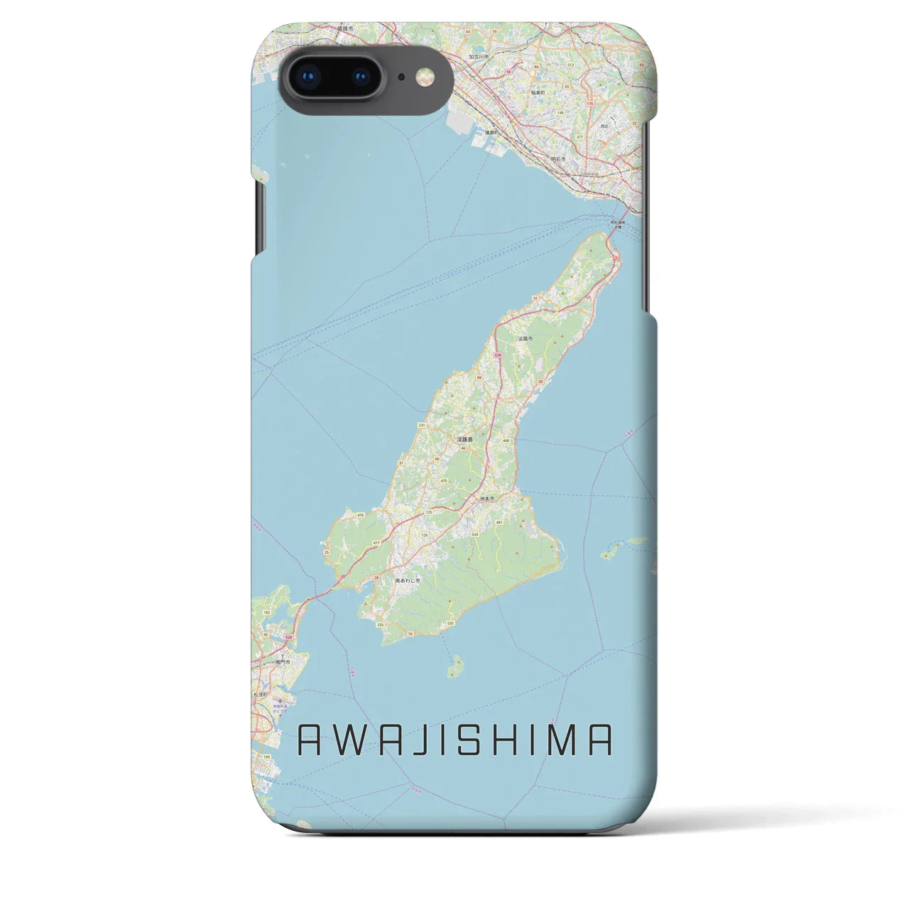 【淡路島2（兵庫県）】地図柄iPhoneケース（バックカバータイプ）