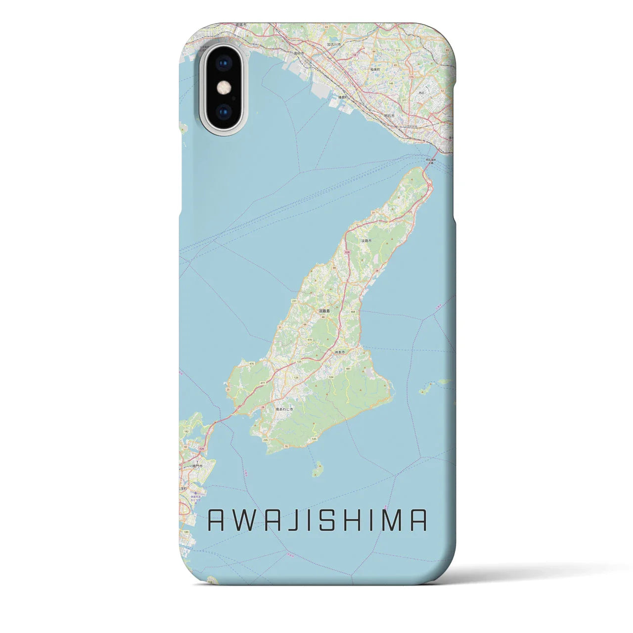 【淡路島2（兵庫県）】地図柄iPhoneケース（バックカバータイプ）