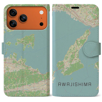 【淡路島2（兵庫県）】地図柄iPhoneケース（手帳タイプ）