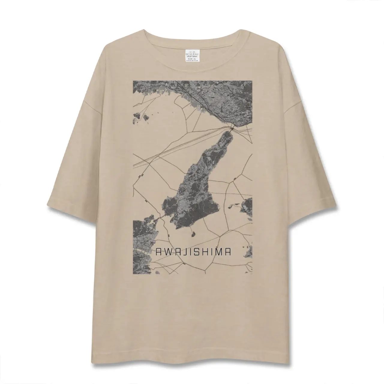 【淡路島2（兵庫県）】地図柄ビッグシルエットTシャツ