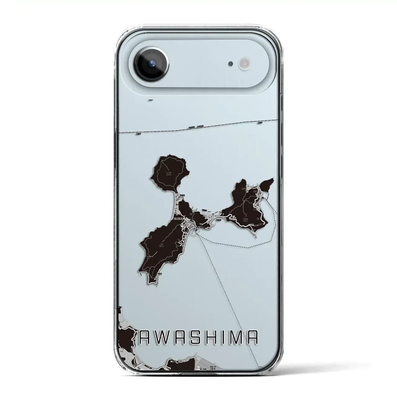 【粟島（香川県）】地図柄iPhoneケース（クリアタイプ）