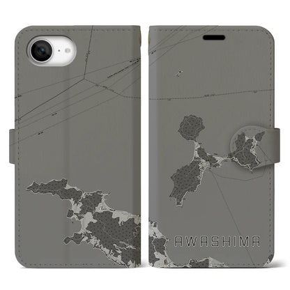 【粟島（香川県）】地図柄iPhoneケース（手帳タイプ）