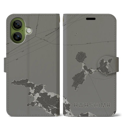 【粟島（香川県）】地図柄iPhoneケース（手帳タイプ）