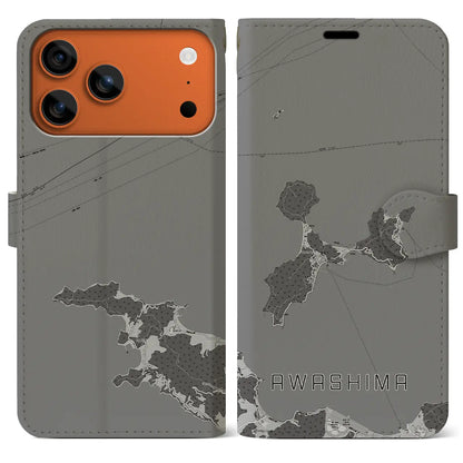 【粟島（香川県）】地図柄iPhoneケース（手帳タイプ）