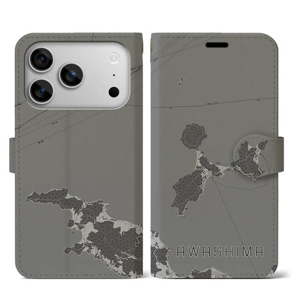 【粟島（香川県）】地図柄iPhoneケース（手帳タイプ）