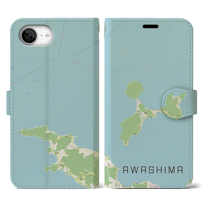 【粟島（香川県）】地図柄iPhoneケース（手帳タイプ）