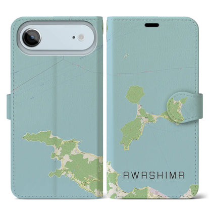 【粟島（香川県）】地図柄iPhoneケース（手帳タイプ）