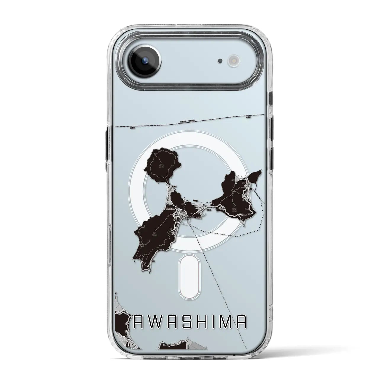 【粟島（香川県）】地図柄iPhoneケース（MagSafeタイプ）