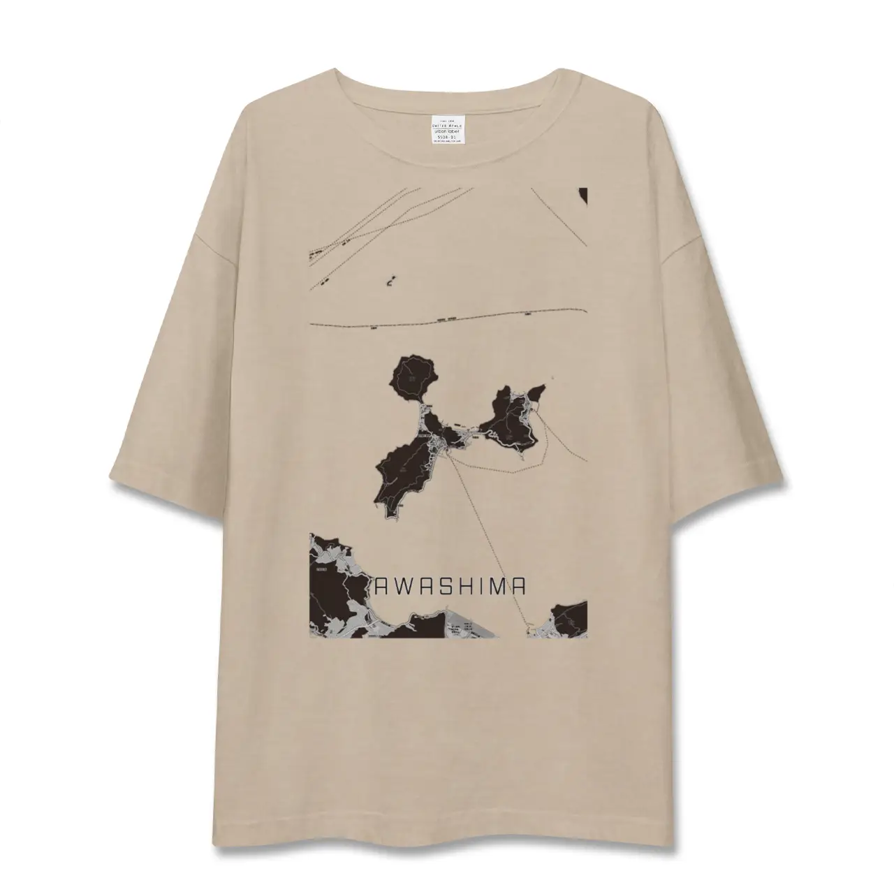 【粟島（香川県）】地図柄ビッグシルエットTシャツ