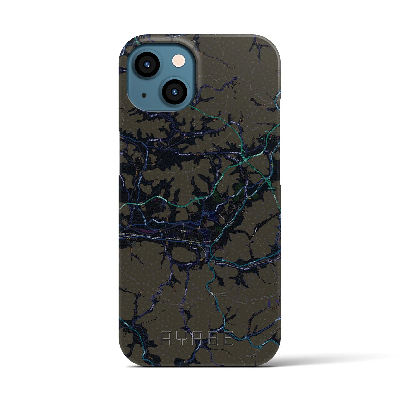 【綾部（京都府）】地図柄iPhoneケース（バックカバータイプ）