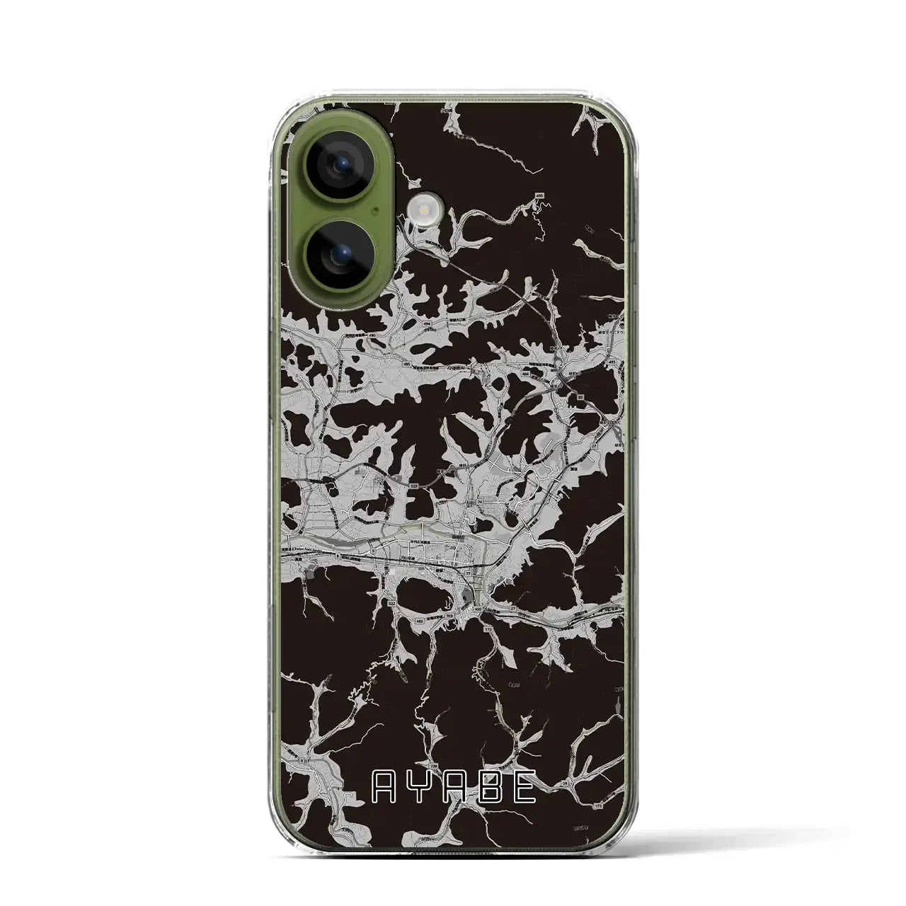 【綾部（京都府）】地図柄iPhoneケース（クリアタイプ）