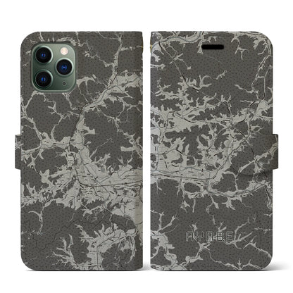 【綾部（京都府）】地図柄iPhoneケース（手帳タイプ）モノトーン・iPhone 11 Pro 用