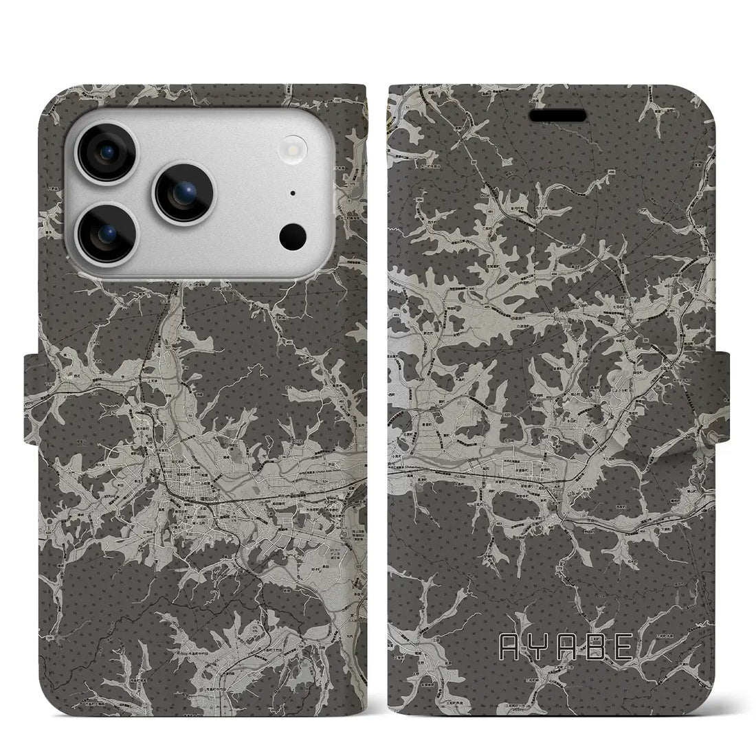 【綾部（京都府）】地図柄iPhoneケース（手帳タイプ）