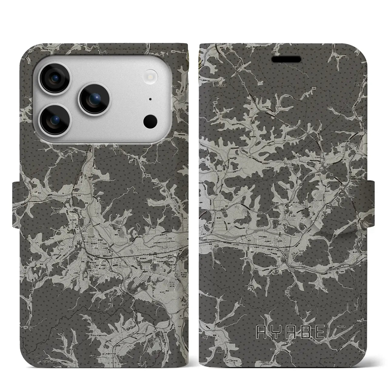 【綾部（京都府）】地図柄iPhoneケース（手帳タイプ）